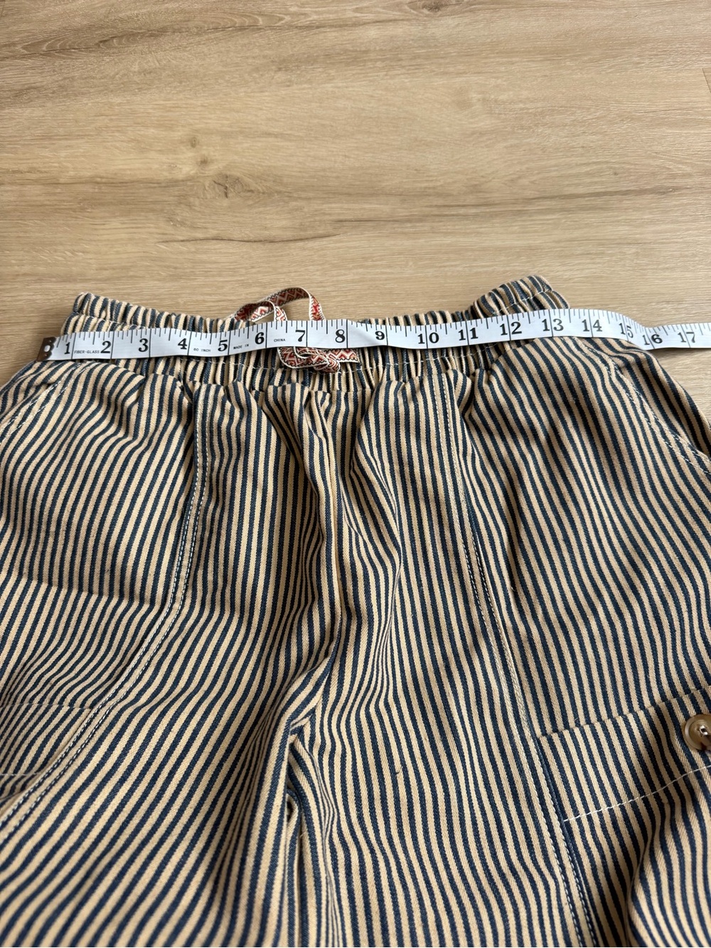 NoaBoa Restless Heart Striped Wide Leg Drawstring Boho Pants Size M - Picture 15 of 16